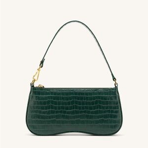 JW PEI Green Crocodile-Pattern Shoulder Bag